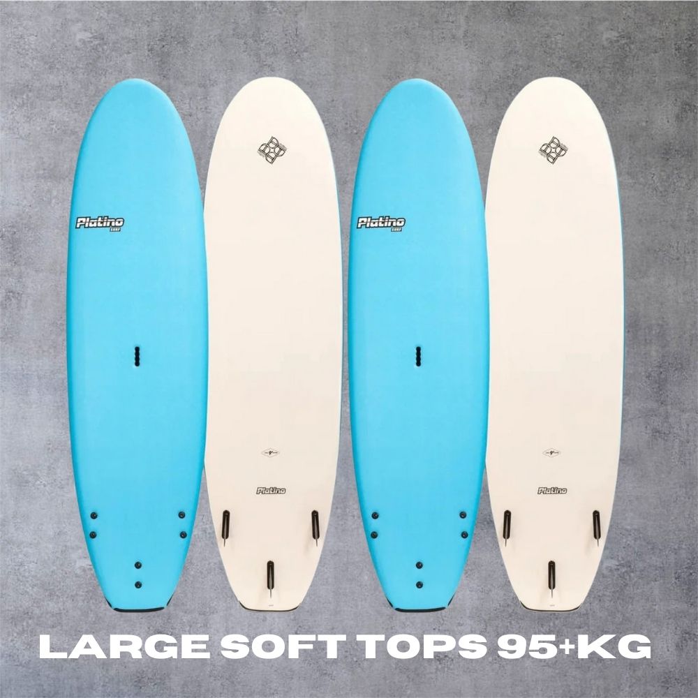 Large Soft Top Surfboards 95kg+ Big Boards for beginners NZ