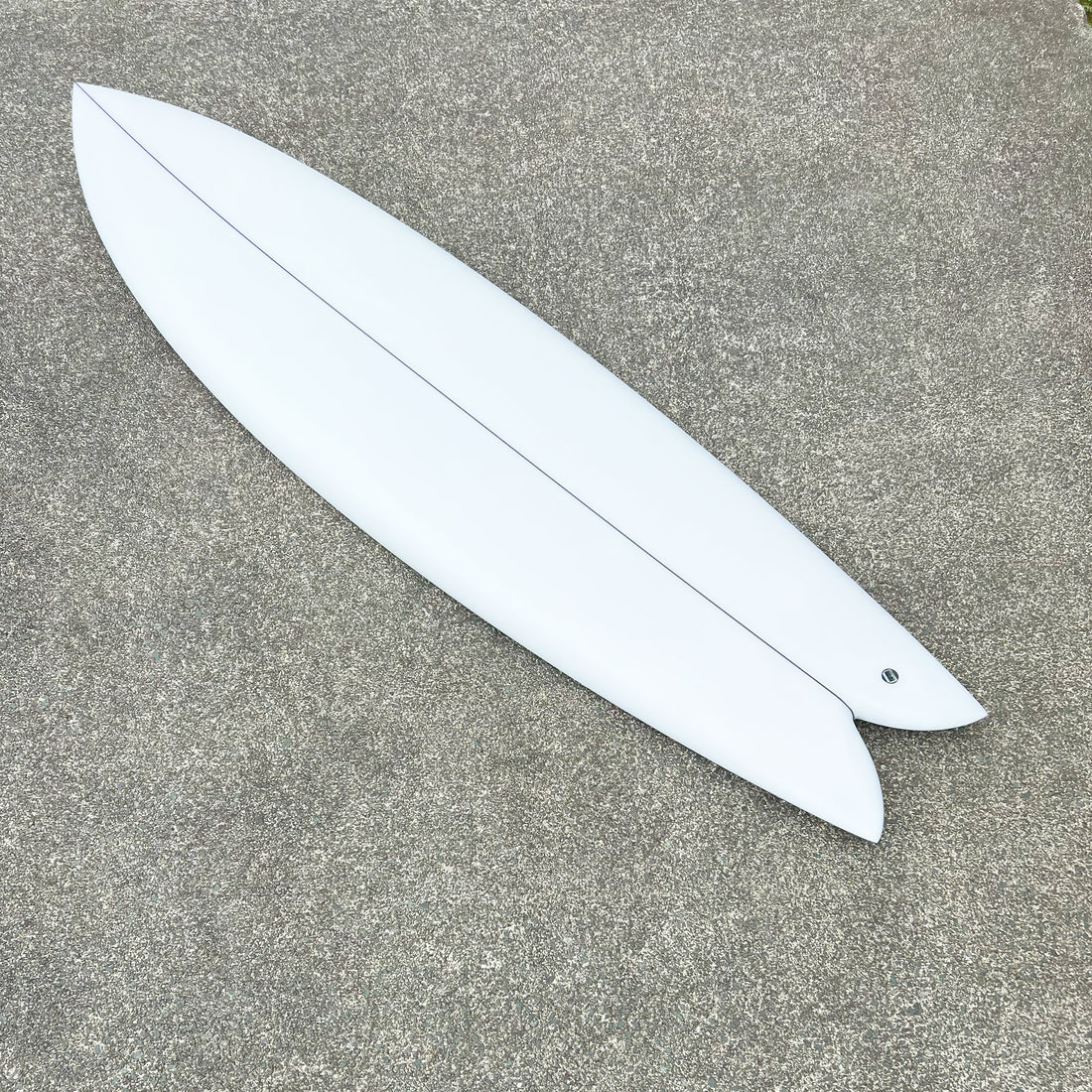 Christenson Surfboard White Clear Top Side