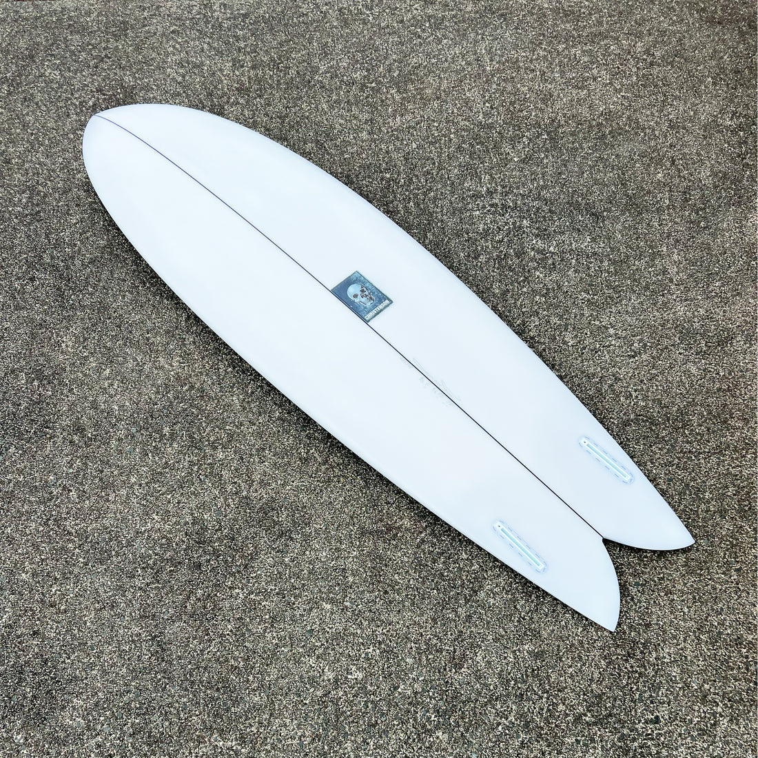 Christenson Surfboard White Clear Bottom Side