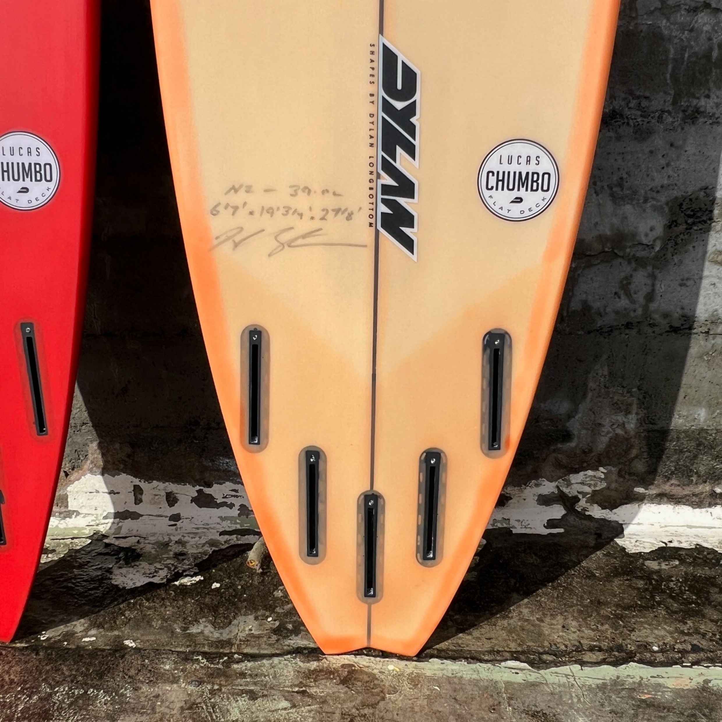 Dylan Shapes Lucas Chumbo 6'7 Orange Spray Surfboard