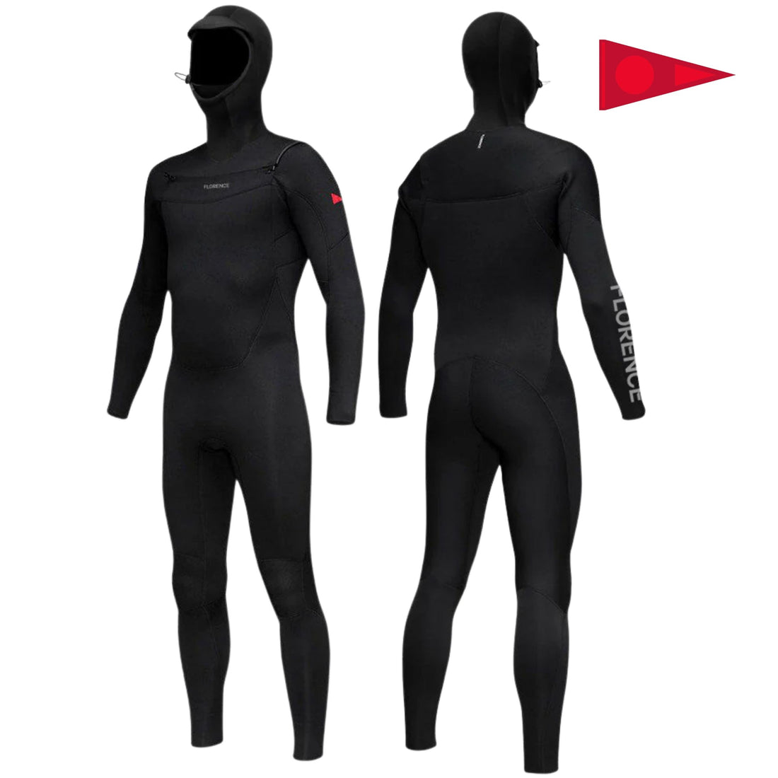 Florence wetsuit NZ 4/3mm hooded fullsuit from Florence Marine X available at Freeride surf shop Auckland premium Japanese neoprene winter surf wetsuit