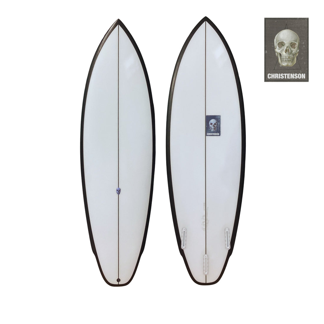 CHRISTENSON LANE SPLITTER 5'8 SQUASH TAIL 2+1 FIN BLACK RAIL SPRAY