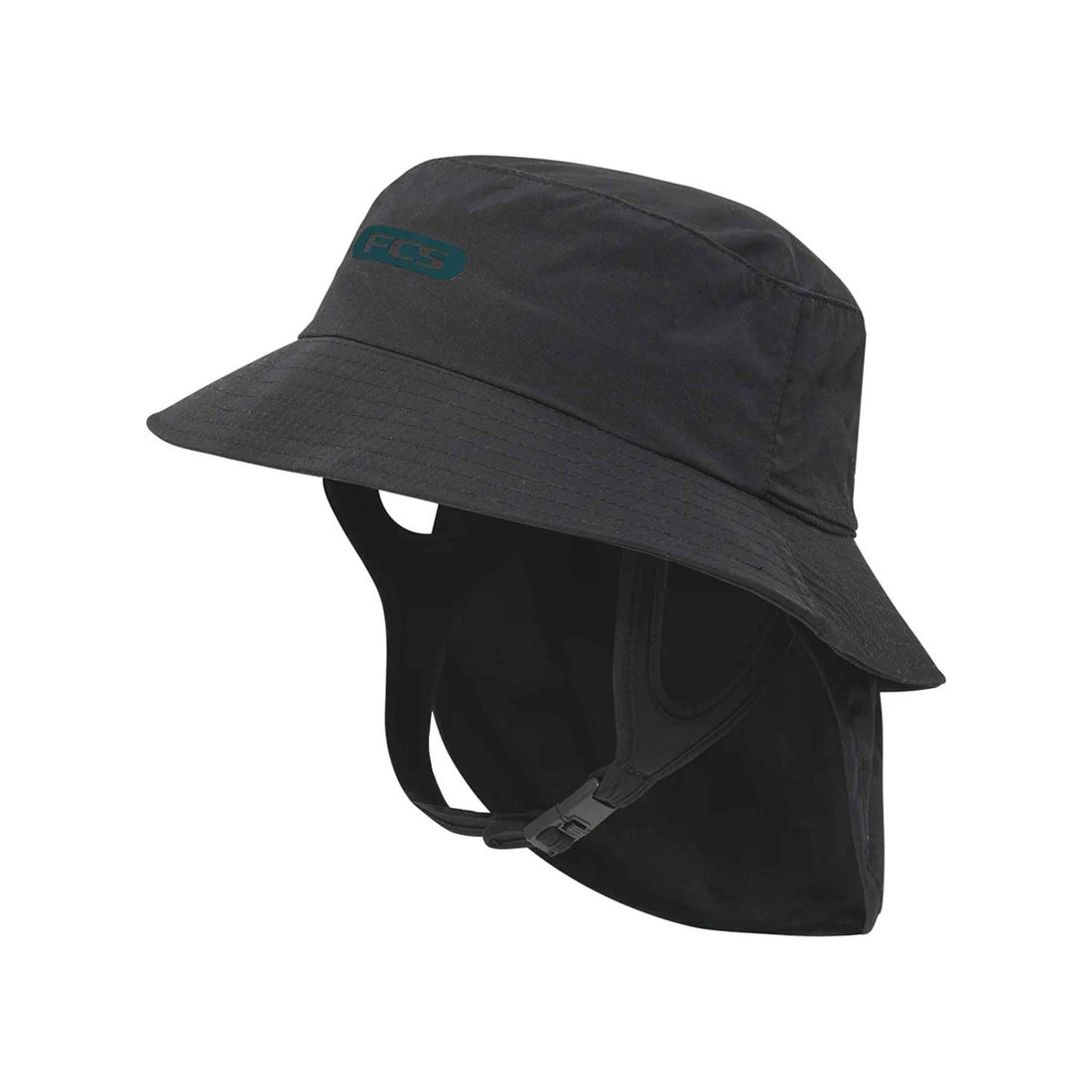 FCS ESSENTIAL SURF BUCKET HAT BLACK TEAL