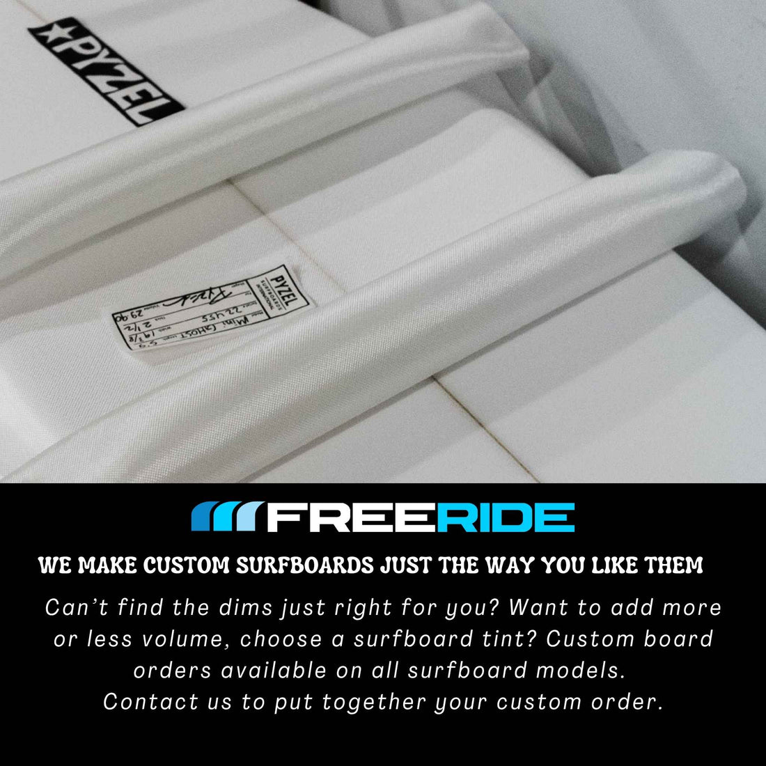 Pyzel Surfboards. Custom Order Surf boards at Freeride Surf & Skate NZ. Custom Boards service