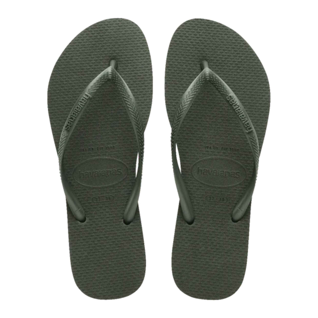 HAVAIANAS SLIM LOGO GREEN OLIVE