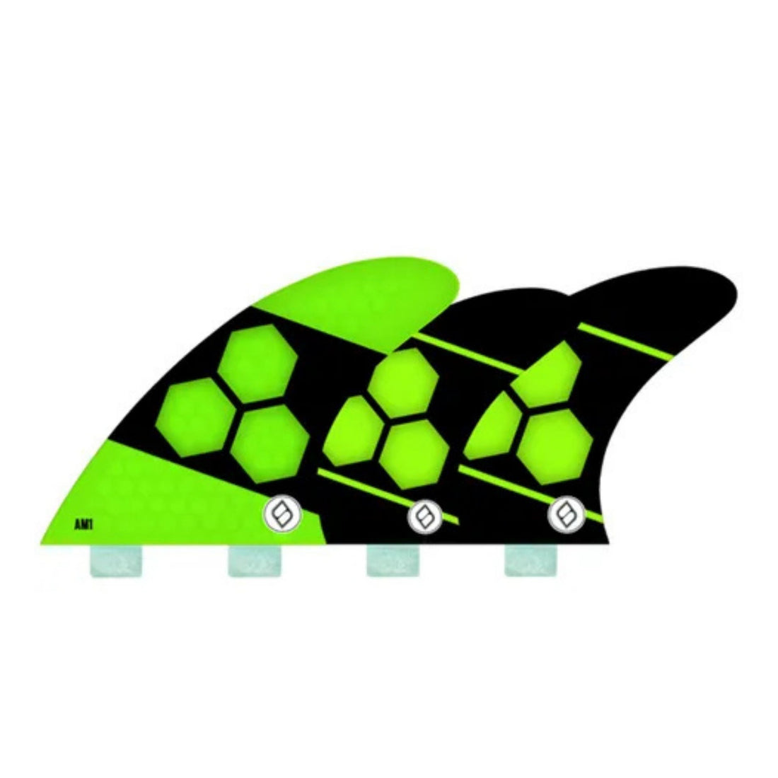 Shapers 5 Fin Medium AM Surfboard Fins Green Colorway