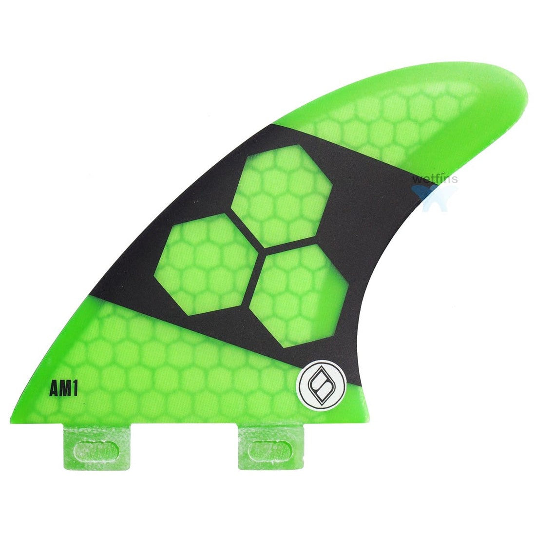 SHAPERS AM1 MEDIUM 3 FIN SET DUAL TAB  GREEN