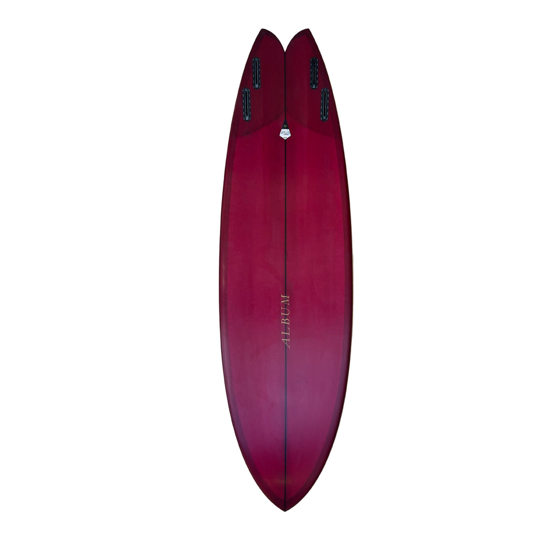 The Album Vesper model surfboard with it's unique single channel bottom combined with quad fin set up makes surfing easy and smooth. Maintaing speed is one of Album Vesper's real qualitys.