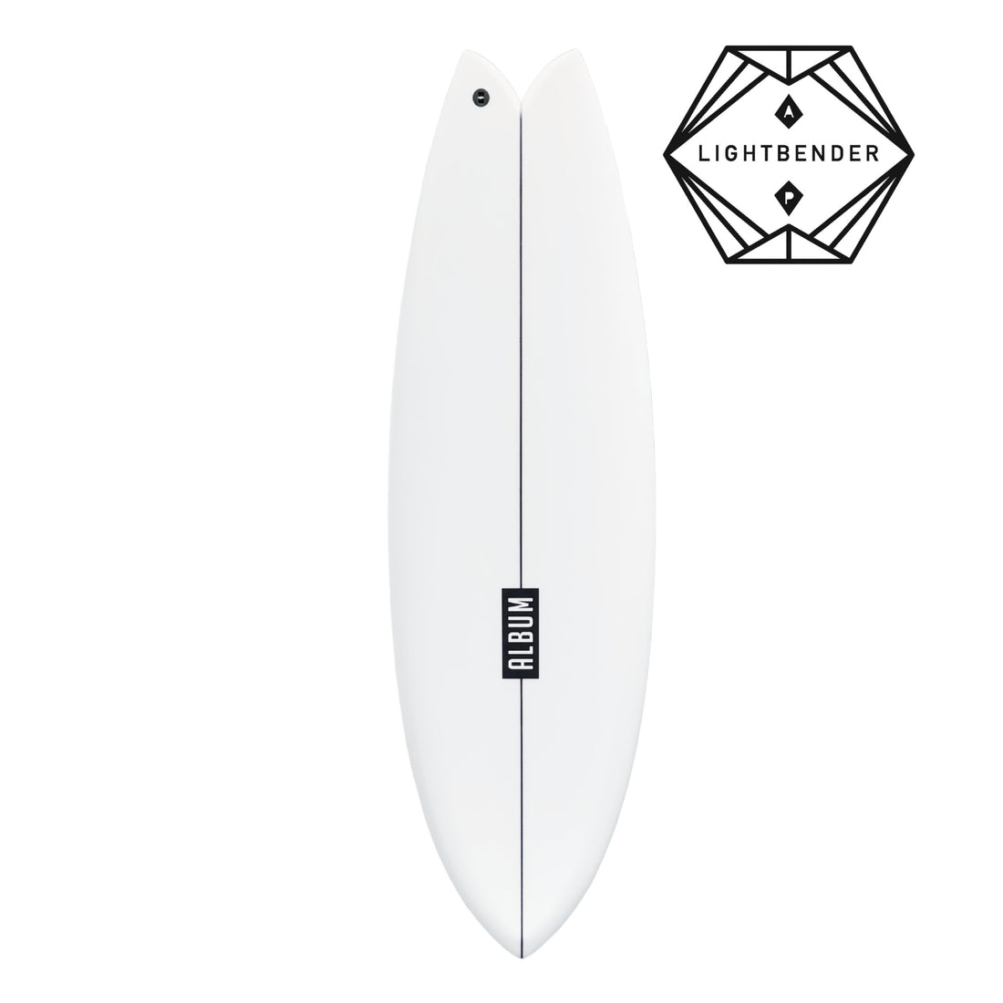 Album Lightbender fish surfboard with tighter performance outline Twin Fin 