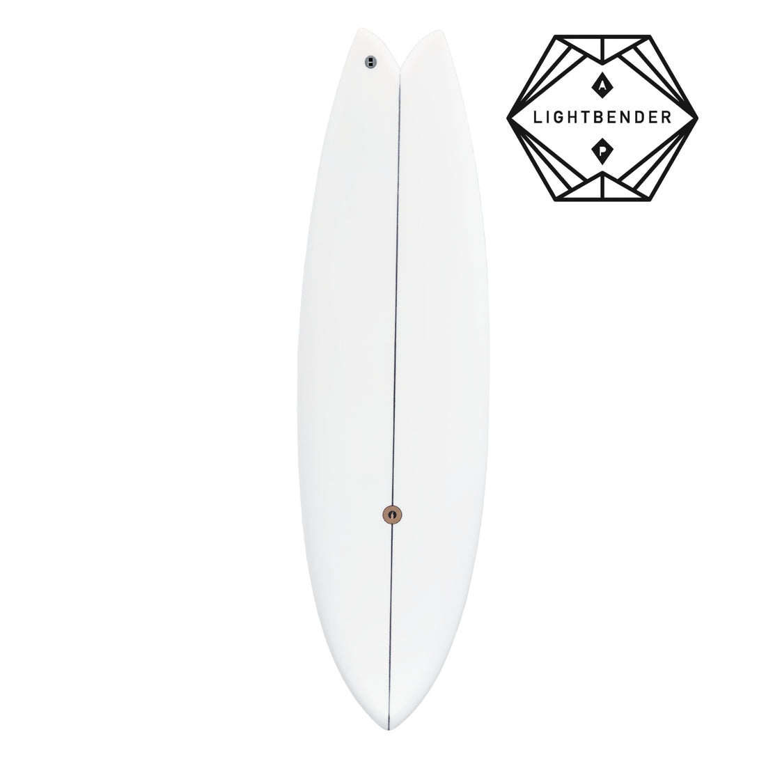 Album Lightbender fish surfboard with tighter performance outline
