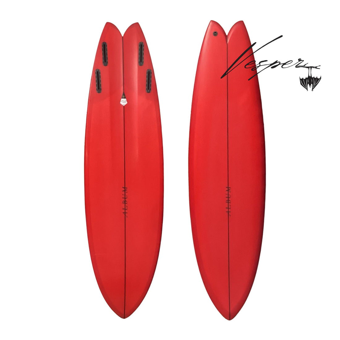 Album Vesper 6'4 cherry red surfboard available at Freeride Surf & Skate NZ.
