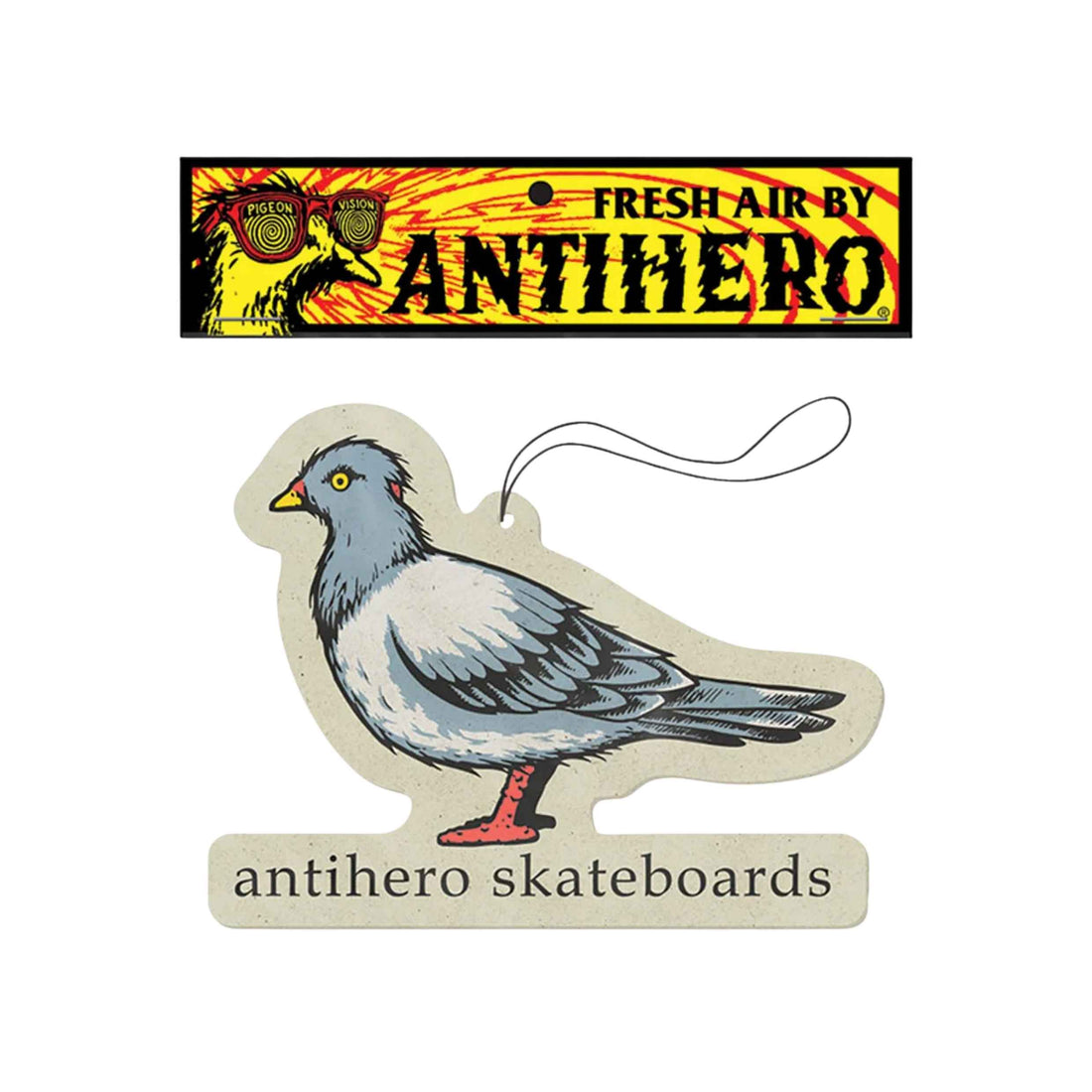 Antihero OG Pigeon Air Freshener — classic Todd Francis pigeon design with fresh tea scent, perfect skate accessory available at Freeride Surf & Skate NZ.