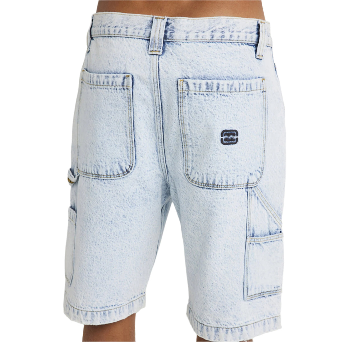 Billabong Bad Dog Workwear Short in Stone Blue with relaxed 21" fit and classic workwear-inspired styling.