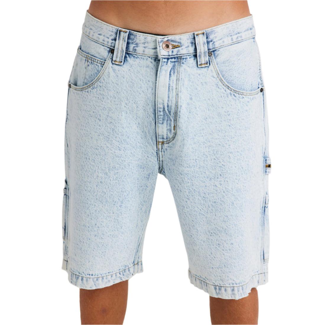 Billabong Bad Dog Workwear Short in Stone Blue with relaxed 21" fit and classic workwear-inspired styling.