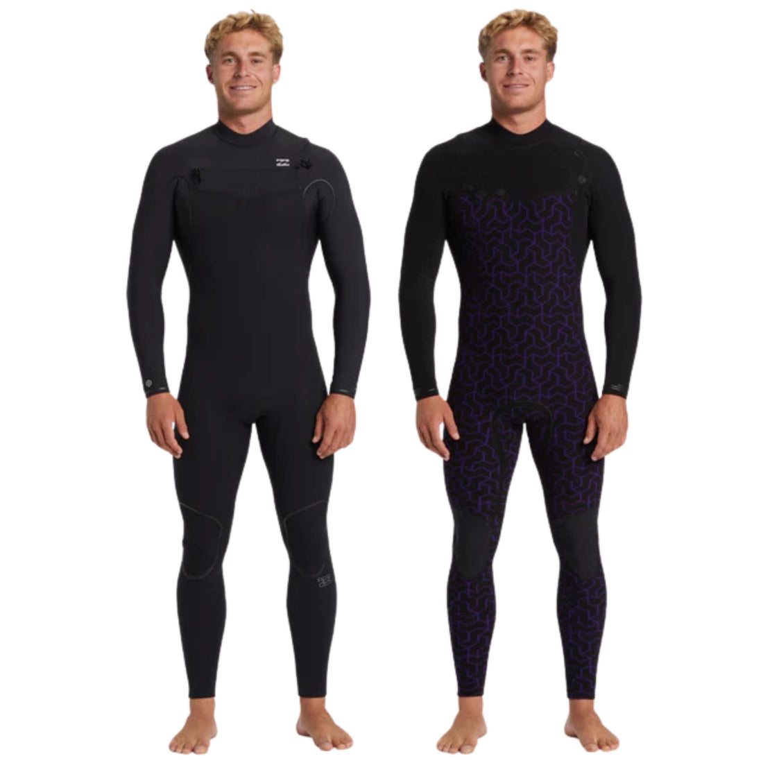 Billabong Furnace Natural 4/3mm chest zip wetsuit black neoprene free full steamer available at Freeride Surf & Skate NZ.
