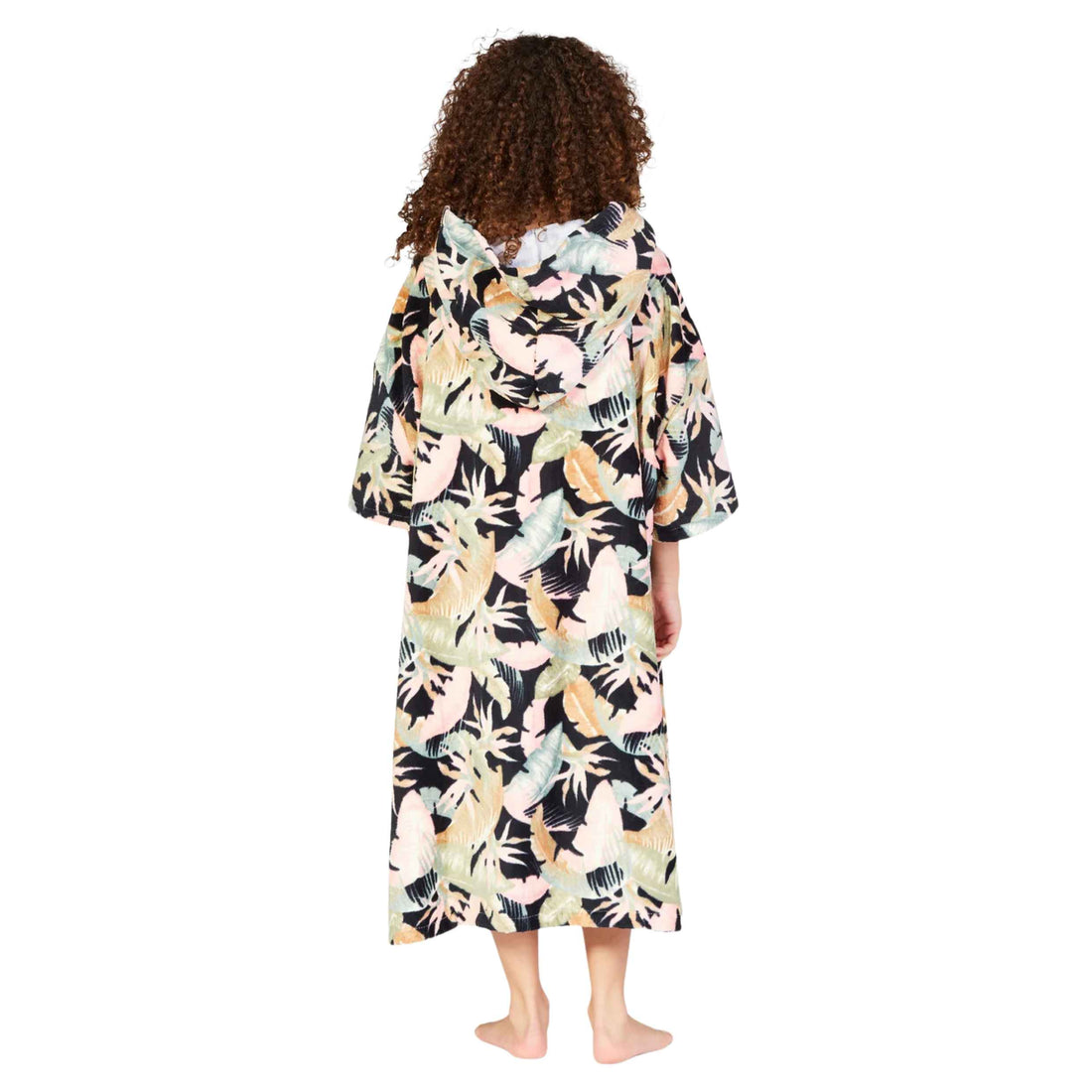 Billabong Girls Hooded Surf Towel in Jungle Night — cozy and absorbent towel for post-surf changing, shop Freeride Surf & Skate NZ.