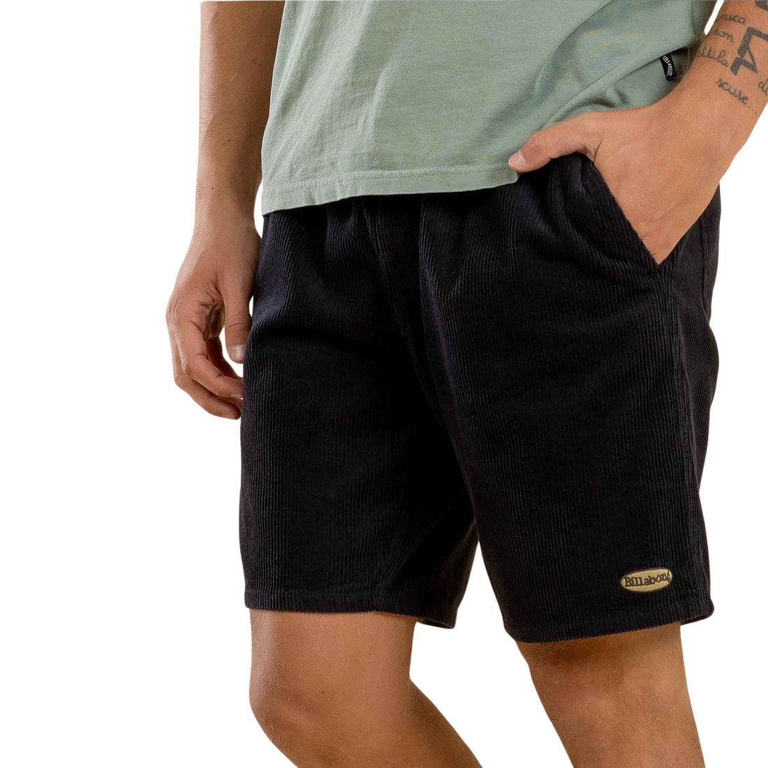 Billabong Larry Layback Cord Shorts in classic cord fabric relaxed surf shorts with pockets charcoal 