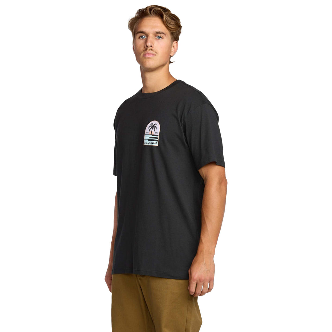Billabong Portal Premium Short Sleeve T-Shirt on Model Black Freeride NZ