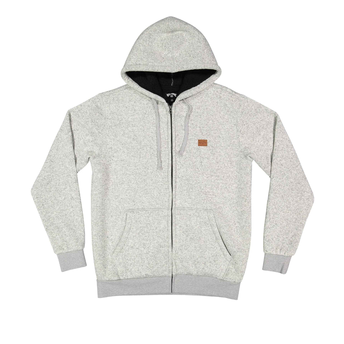 Billabong Revolt zip thru hoodie light grey heather sherpa lined hoodie available at Freeride Surf & Skate NZ.