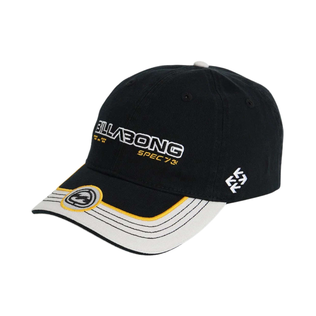Billabong Spec 73 Cap in black with curved brim and front logo, available at Freeride Surf & Skate NZ.