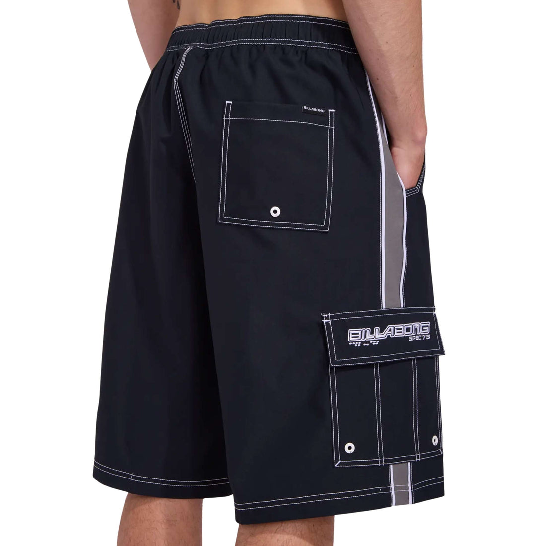 Billabong Throw On 3.0 boardshort in black with elastic waist and cargo pockets available at Freeride Surf & Skate NZ.
