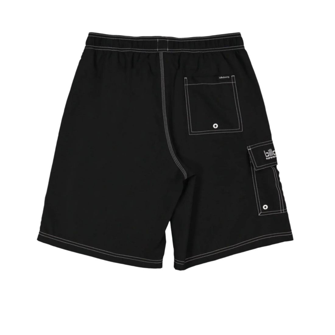 Billabong Throw On boardshort in black with elastic waist and cargo pocket available at Freeride Surf & Skate NZ.