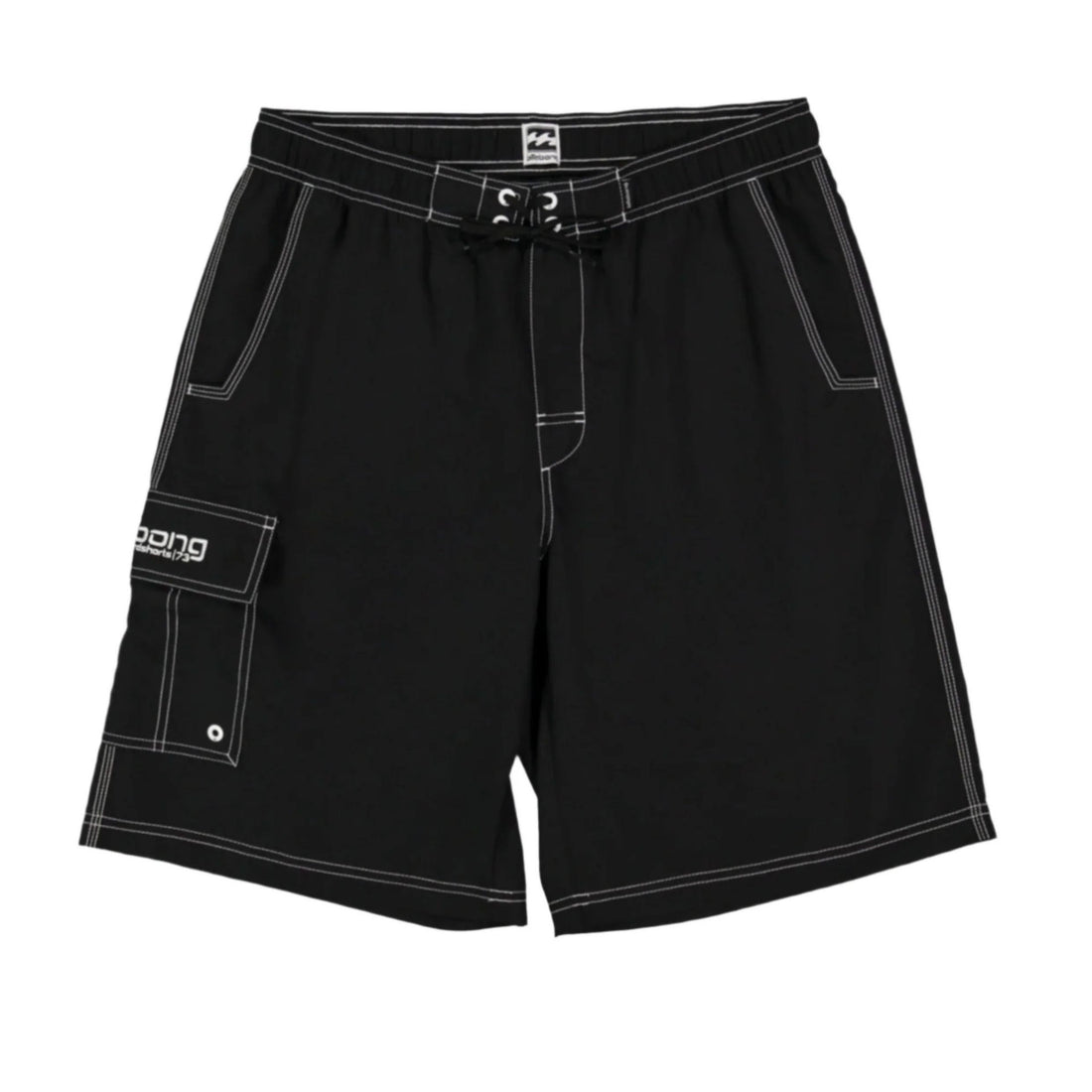 Billabong Throw On boardshort in black with elastic waist and cargo pocket available at Freeride Surf & Skate NZ.