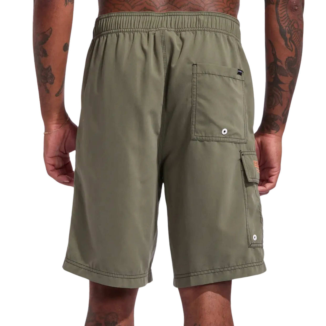 Billabong Throw On boardshort in cypress green with elastic waist and embroidered logo available at Freeride Surf & Skate NZ.