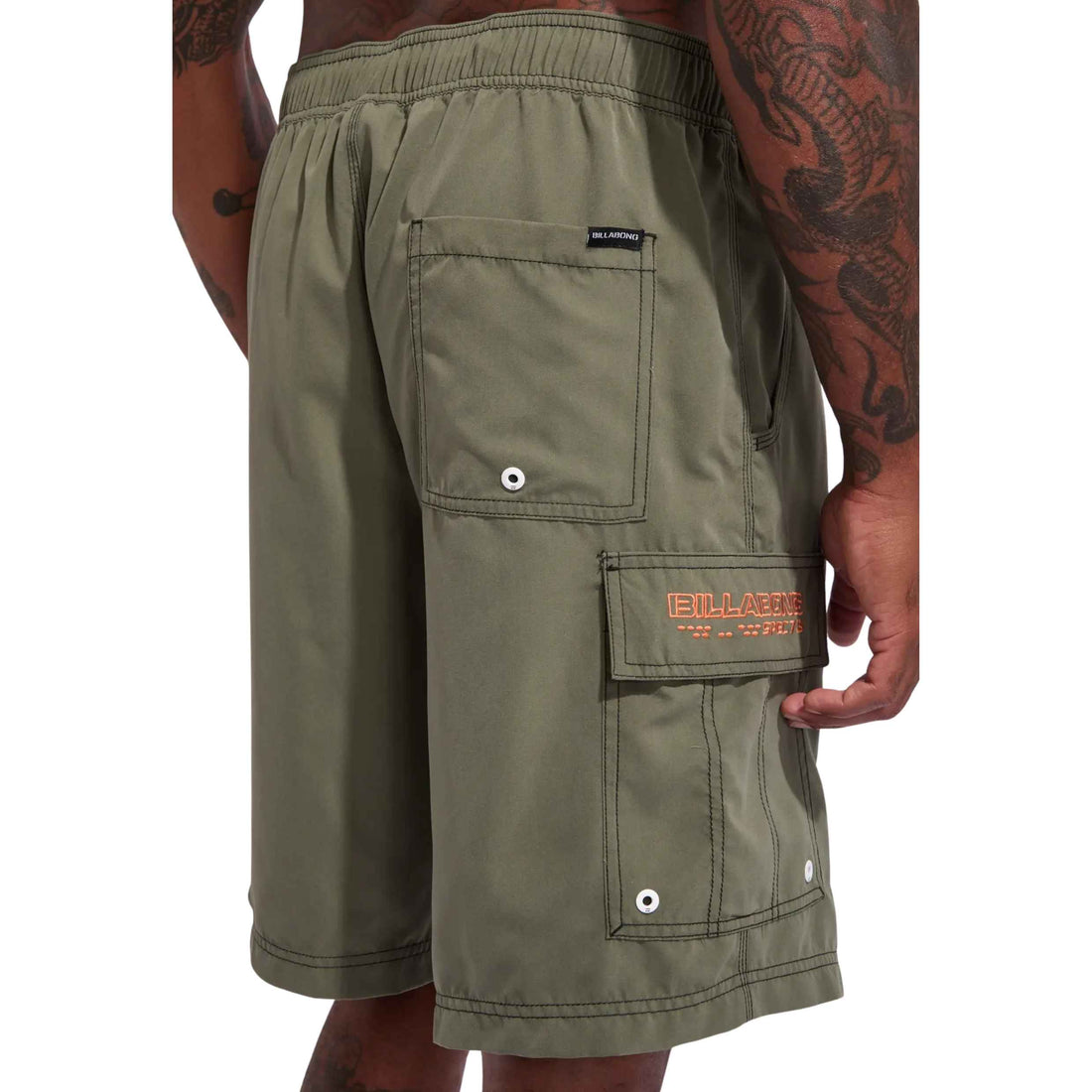 Billabong Throw On boardshort in cypress green with elastic waist and embroidered logo available at Freeride Surf & Skate NZ.
