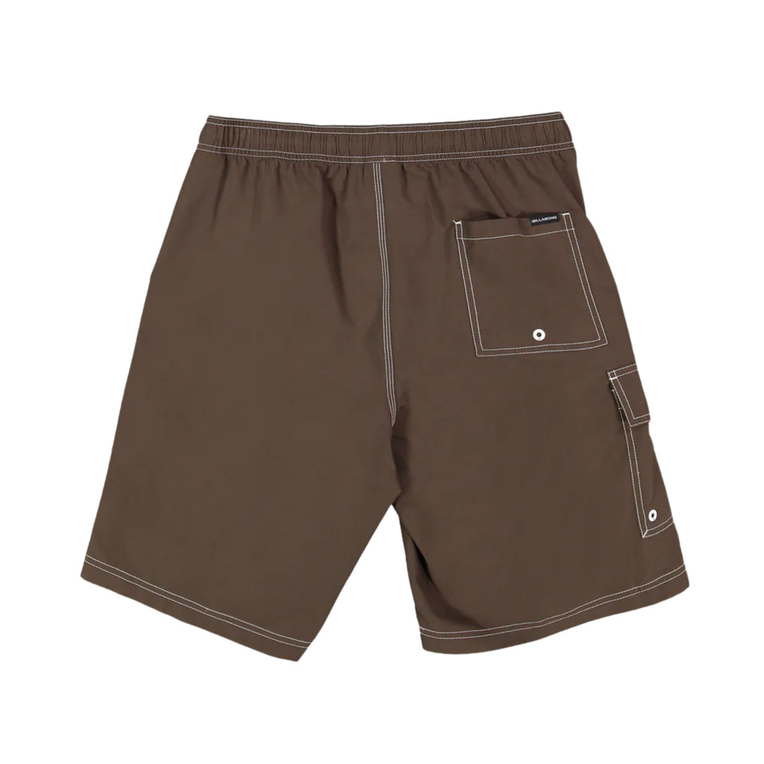 Billabong Throw On Spec 73 Boardshort in dark brown with elastic waist and pockets, available at Freeride Surf & Skate NZ.