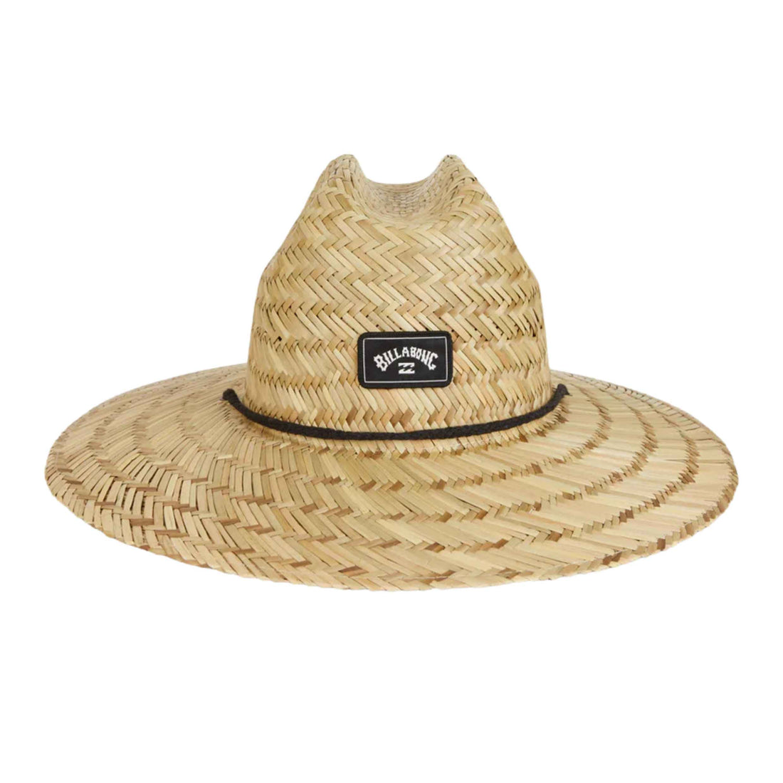 Billabong Youth Tides Natural Straw Hat — kids lifeguard-style straw hat with wide brim sun protection and adjustable chin strap, available at Freeride Surf & Skate NZ.