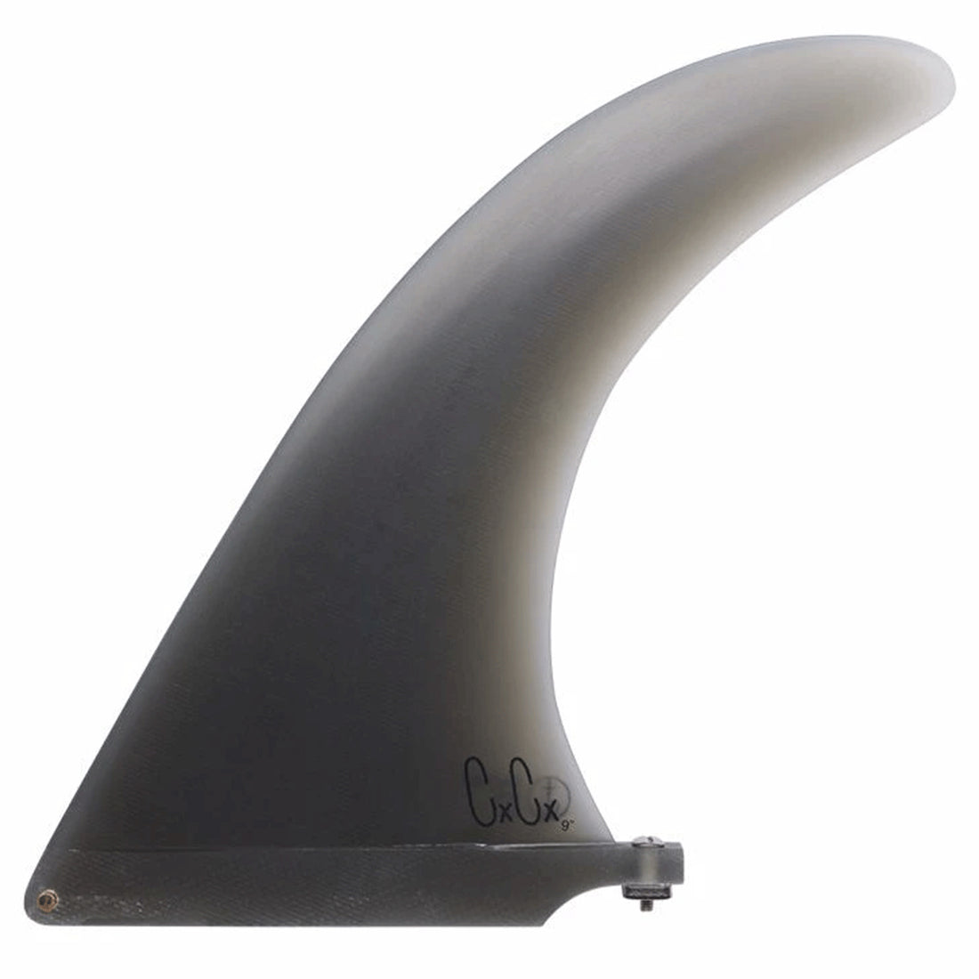 Captain Fin Co. Christenson Tracker Fin Smoke 9.5" longboard fin with plate and screw system at surf shop Auckland NZ