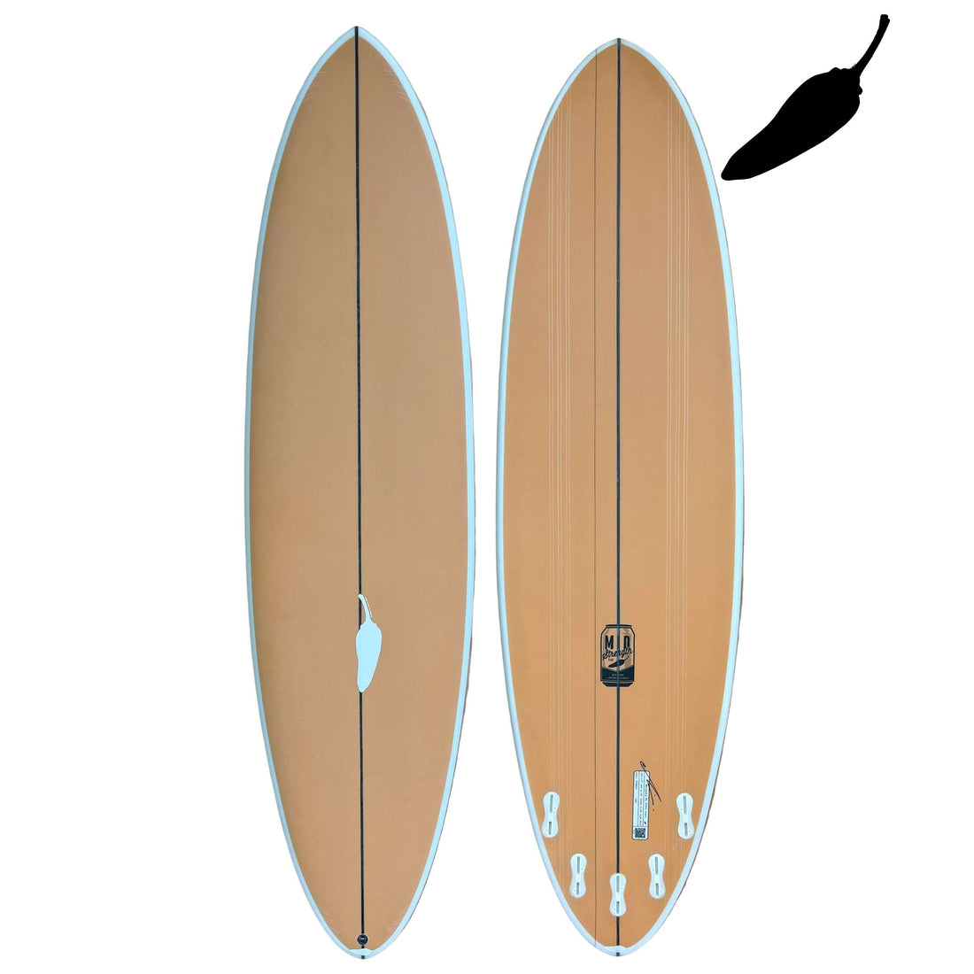 Chilli Mid Strength Mid Length Performance Surfboard Golden Inaly Spray Available at Freeride Surf & Skate 
