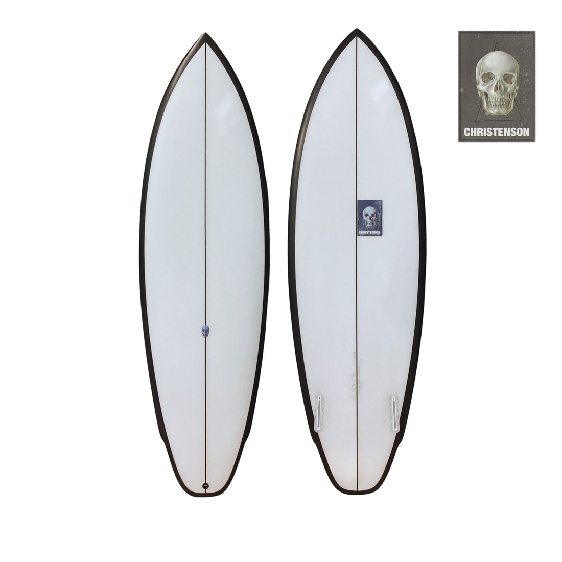 5'8" 19 3/8" 2 9/16" Squash Tail 2 Fin Futures Black Rail Spray In StocK