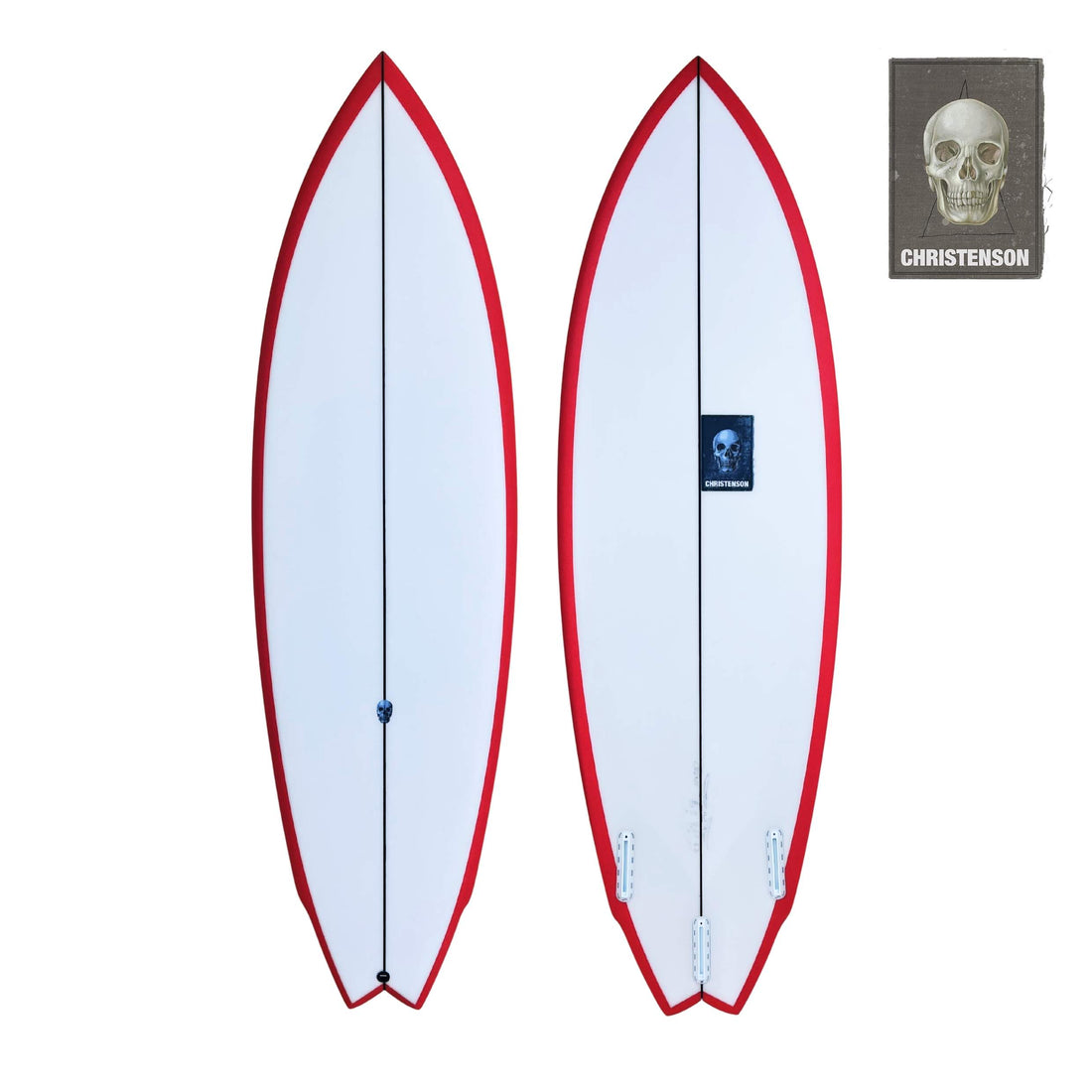 Christenson Lane Splitter surfboard with a swallow tail design. 2+1 Futures Set up. Shop Christenson Surfboards at Freeride Surf & Skate NZ