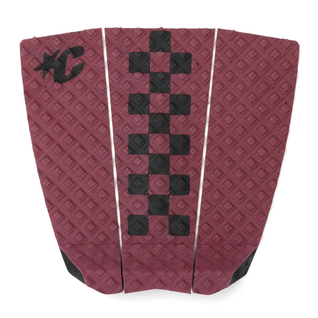 Creatures of Leisure Jack Freestone Lite Grip traction pad in Dark Rose with three-piece wide template, diamond traction pattern and raised tail kick.