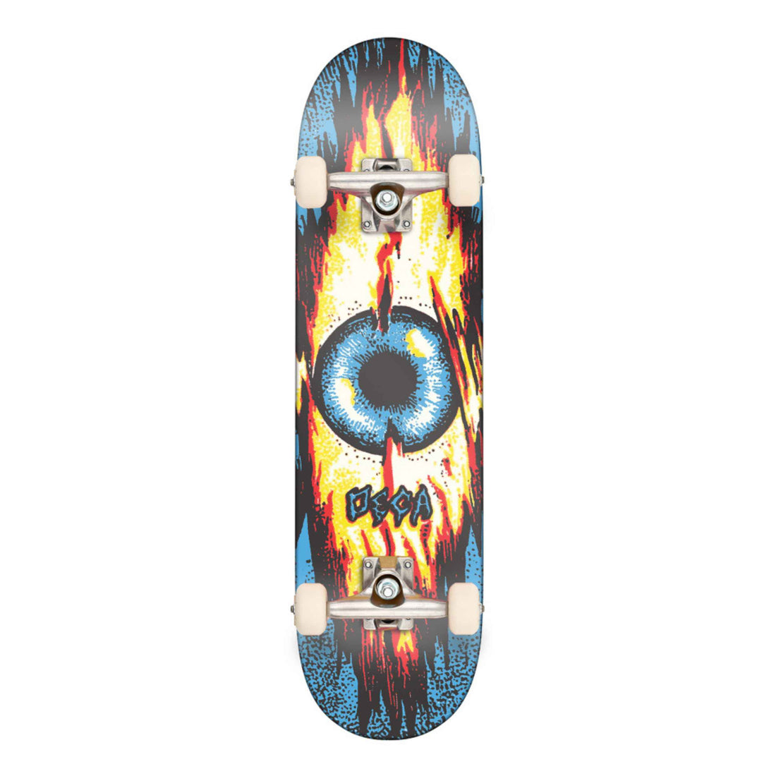 Deca Deaths Eye 8.25" complete skateboard in Multi with aluminium trucks and 52mm wheels.