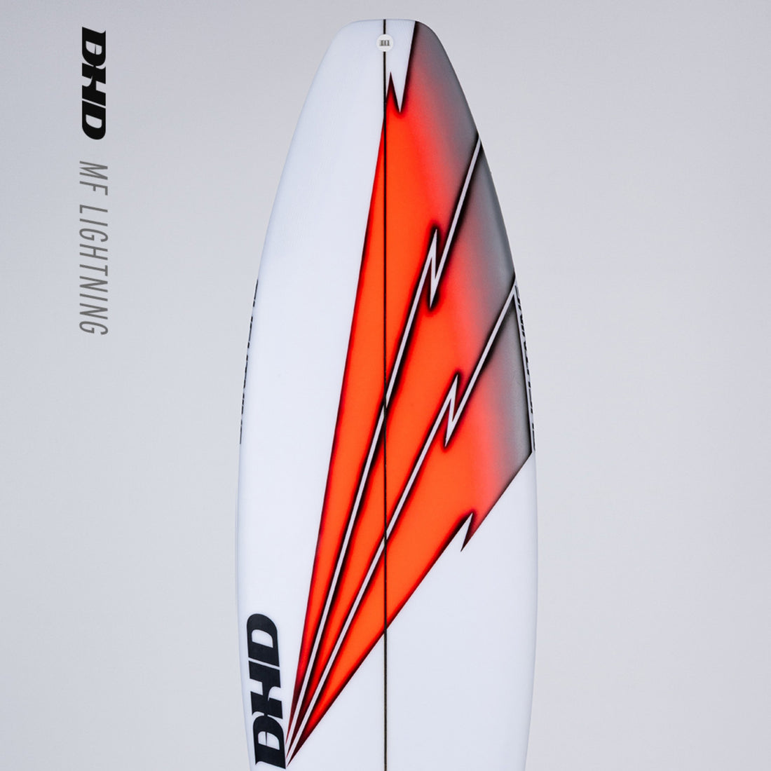 DHD MF Lightning surfboard bottom with refined squash tail at Freeride Surf & Skate NZ