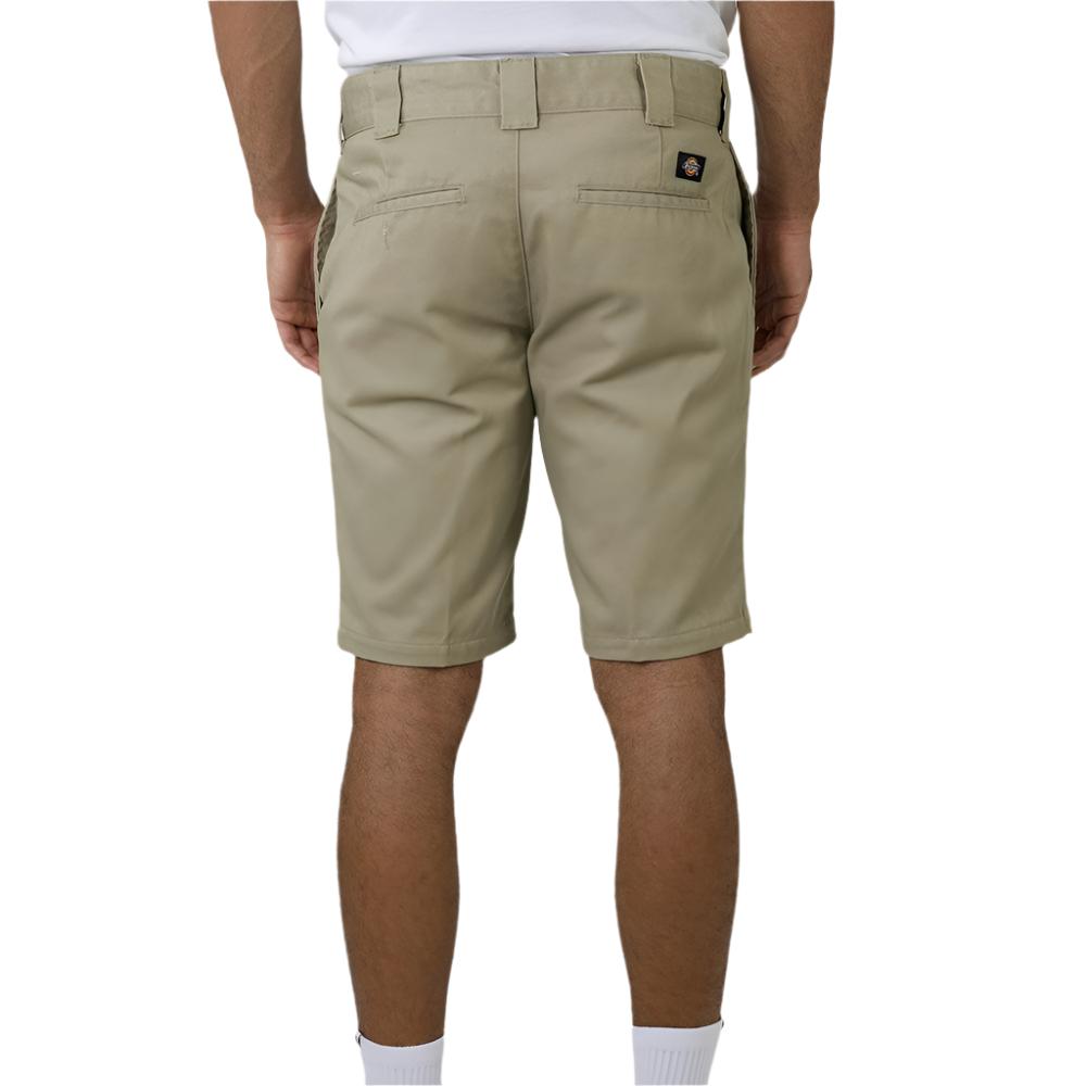 Dickies 10" Slim Fit Work Short in Khaki with fitted waistband, tunnel belt loops and classic workwear styling.