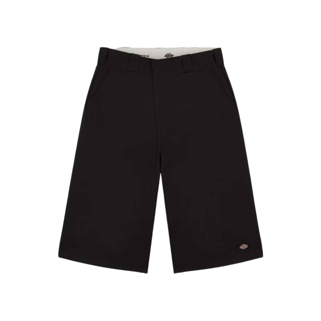 Dickies 15-inch Multi Pocket Short in Black with relaxed fit and stain-release poly-cotton fabric, available at Freeride Surf & Skate NZ.