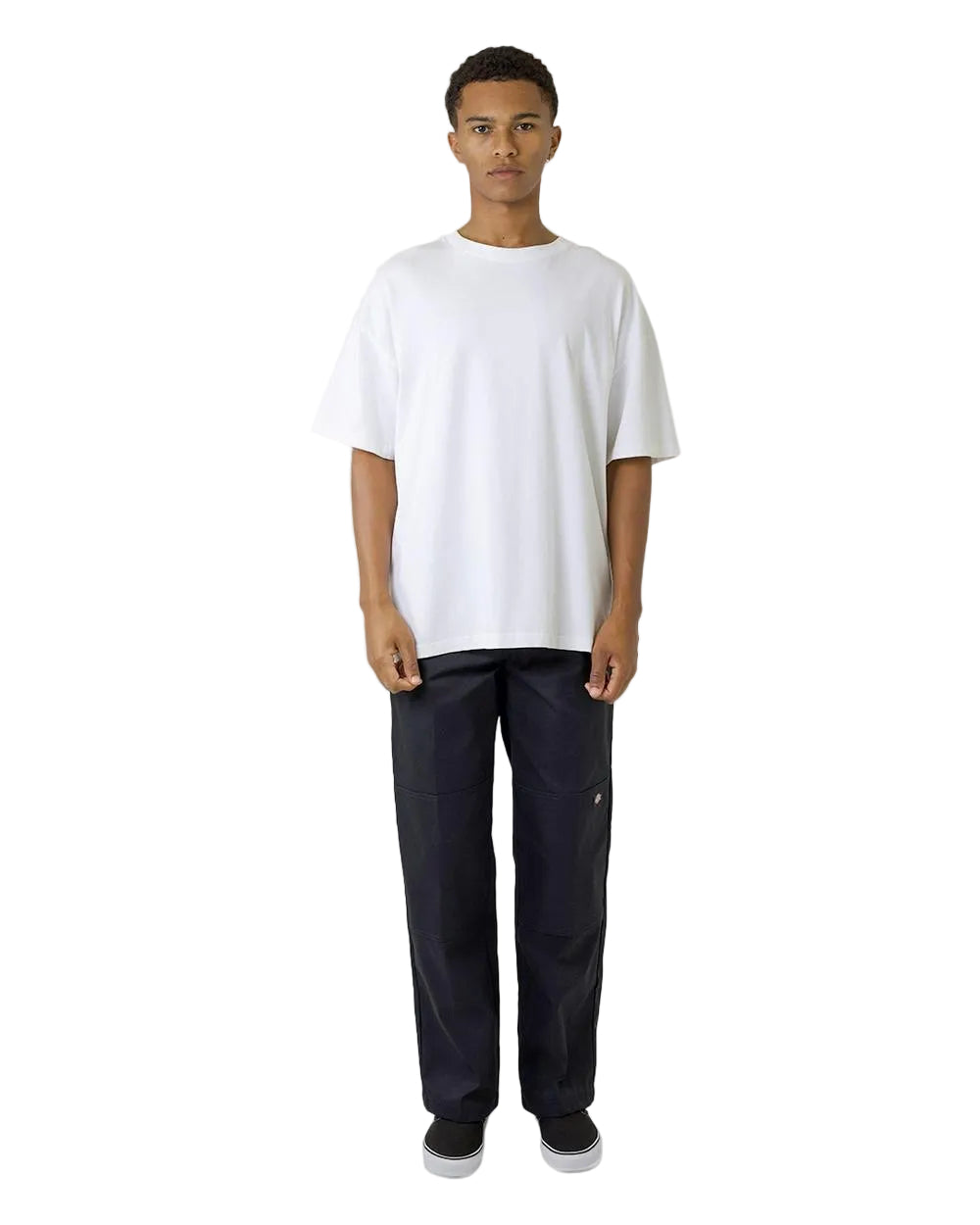 Dickies Loose Fit Double Knee Work Pant in Black featuring durable 8.5oz twill, reinforced knees, high-rise waist and relaxed straight-leg fit, available at Freeride Surf & Skate NZ.
