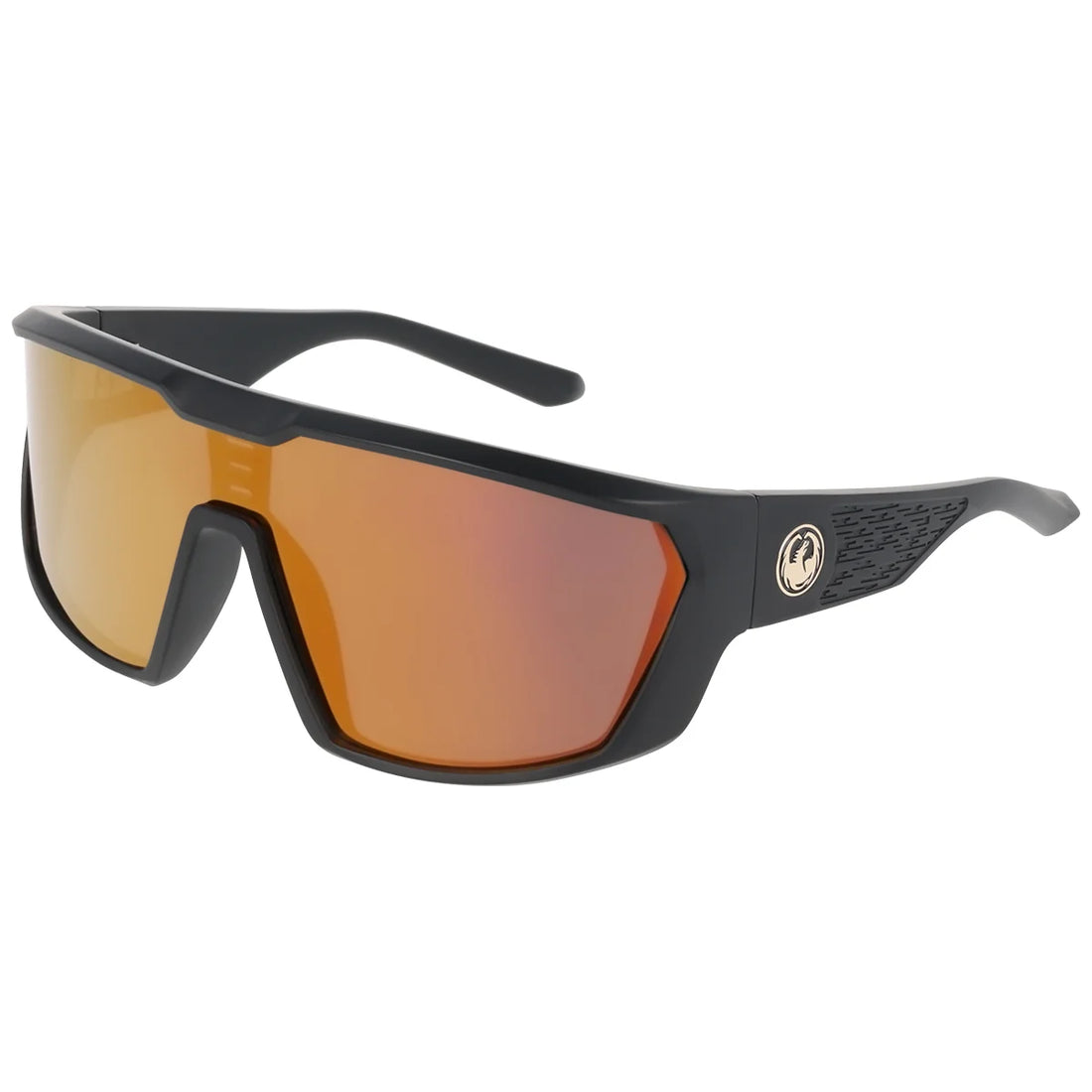 Dragon Chasm sunglasses in Matte Black with Lumalens Red Ion lens, available at Freeride Surf & Skate NZ.