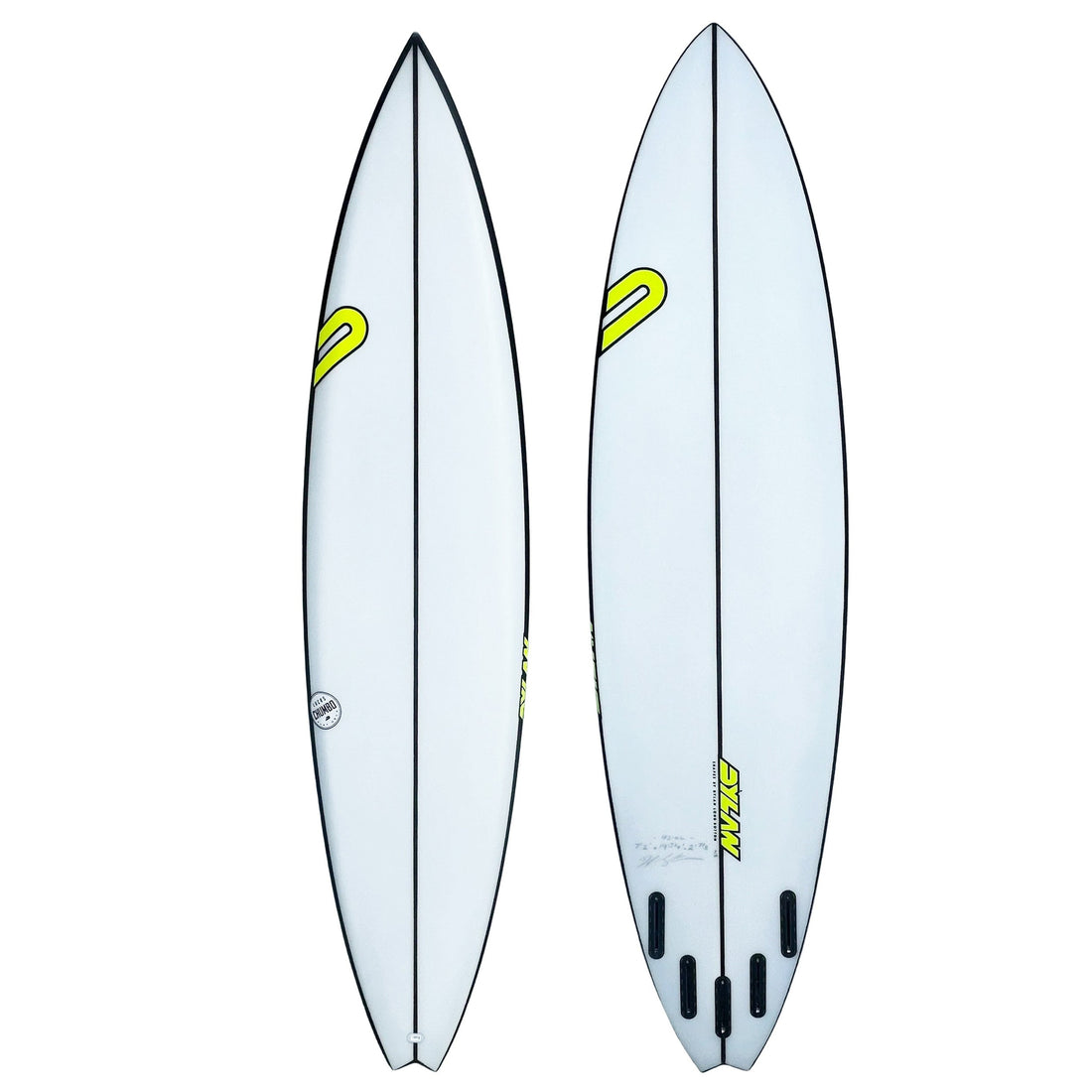 DYLAN SHAPES LUCAS CHUMBO PRO 7'2 CLEAR BLACK RAIL SPRAY