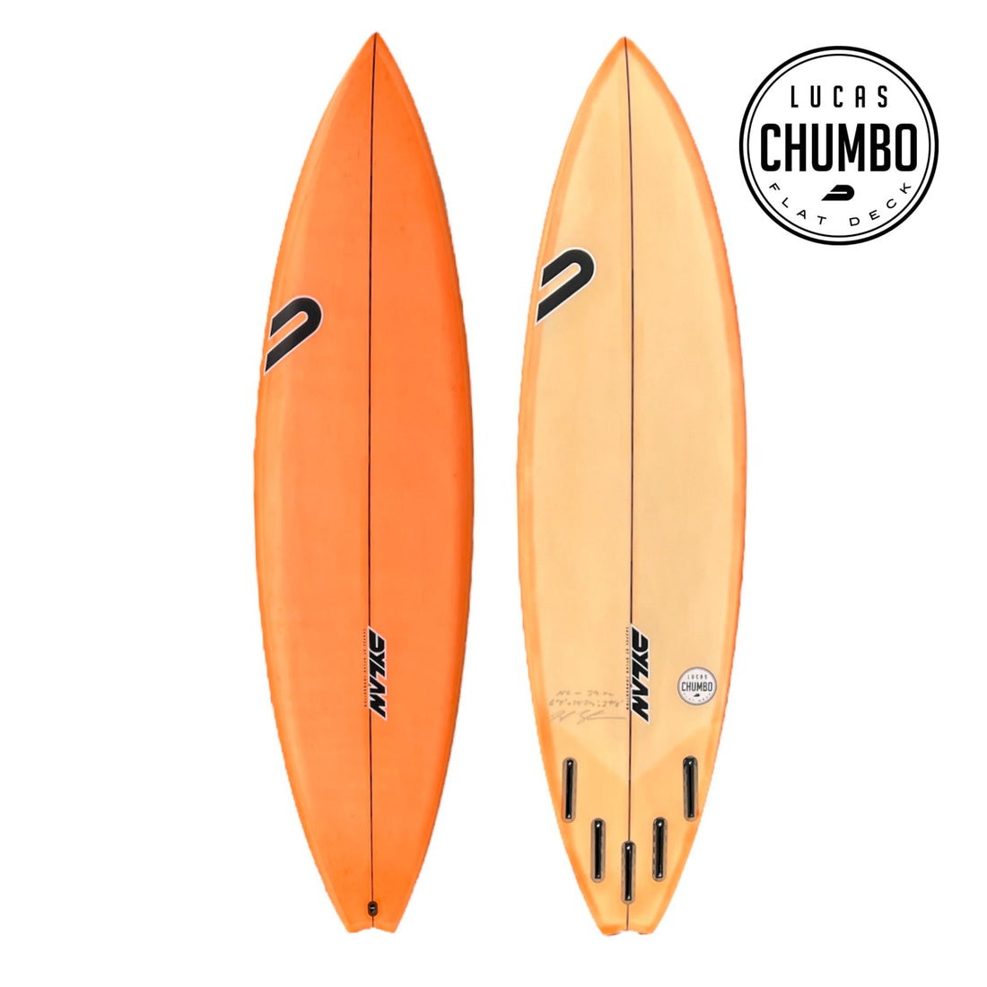 Dyalan Shapes Chumbo big wave surfboard model. Step Deck design for easy paddle ins on large waves. Future Fins 5 plug 