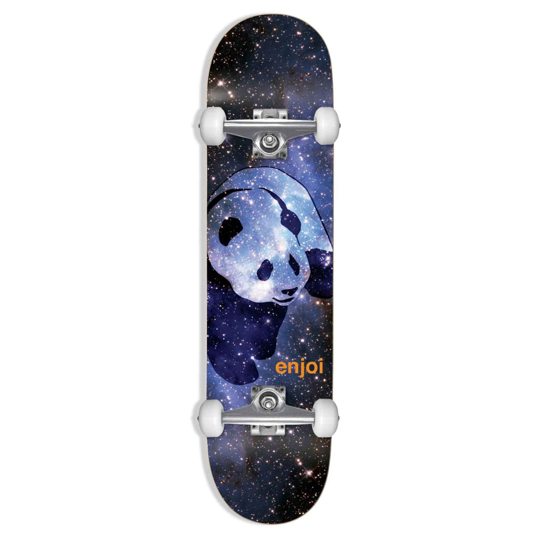 Enjoi Cosmos Panda 8.0" complete skateboard with Panda and stars deck graphic.