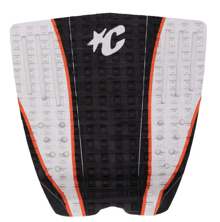 Creatures Of Leisure Ethan Ewing Lite EcoPure® Traction - Black Red Bone Panels is a tail pad. Designed in collaboration with pro surfer Ethan Ewing, this ultra-lightweight traction pad is engineered for precision and power on pin tail boards, delivering maximum grip without added bulk.