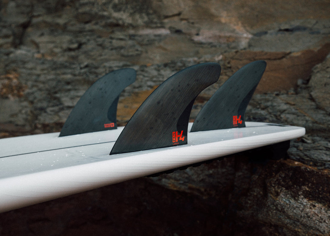 FCS II H4 Smoke Large tri fin set for FCS II system at surf shop Auckland NZ