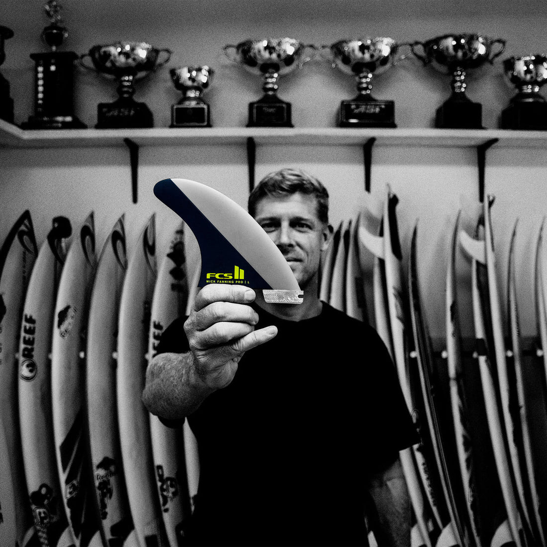 FCS II Mick Fanning PG Black Acid Medium tri fin set for FCS II system at surf shop Auckland NZ