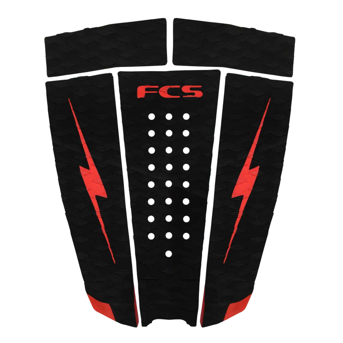 FCS Nathan Florence Bolt five-piece surfboard traction pad with two extension panels.