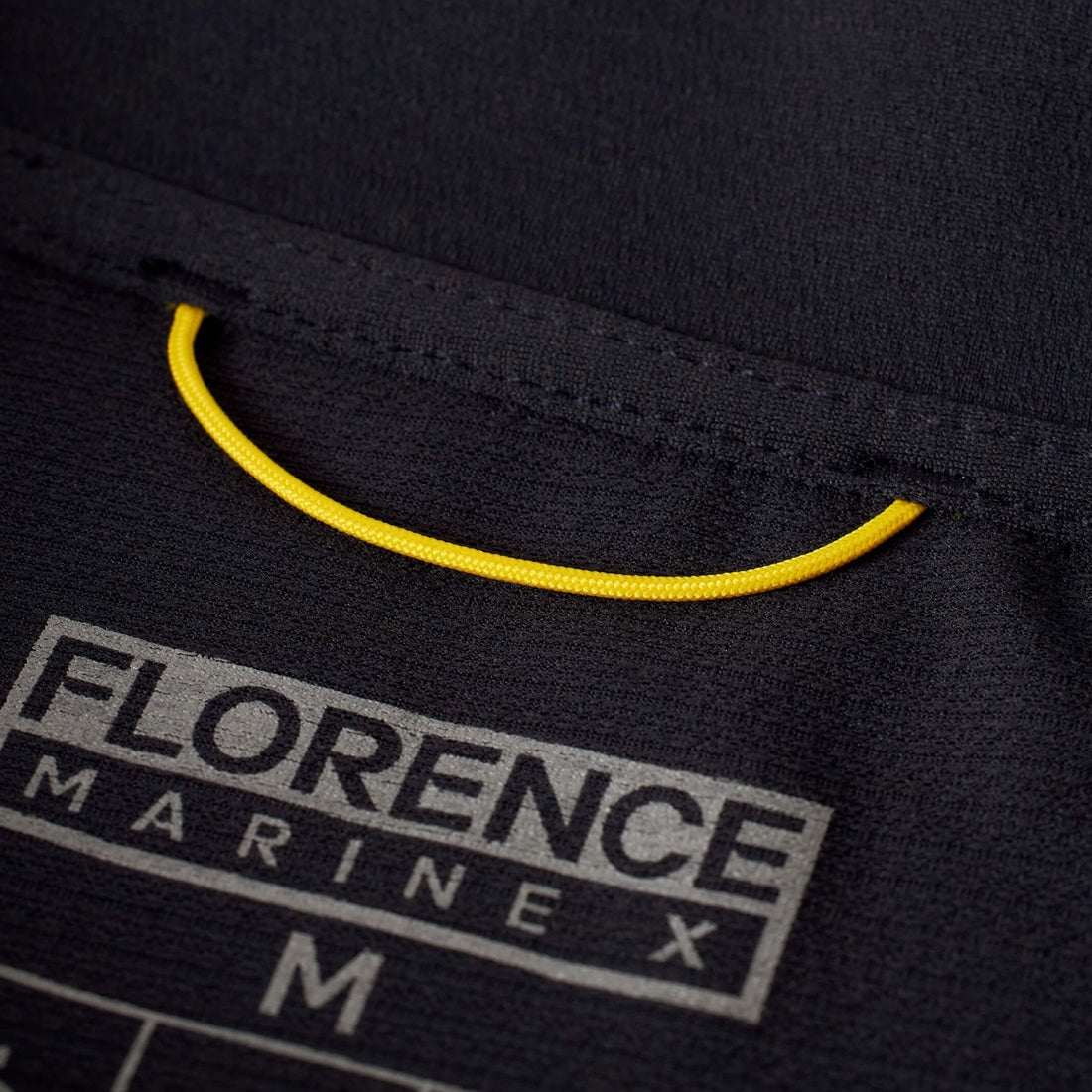 Florence Marine X Airtex long sleeve hooded performance shirt in black with breathable fabric, available at Freeride Surf & Skate NZ.